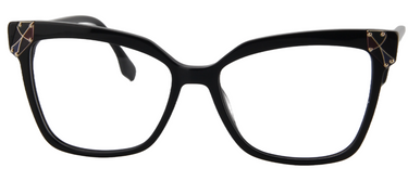 Afro Motif Women Eyeglasses: Sade - Black - SpecSMART Eye Clinic (Front View)